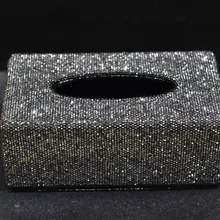 Bling, со стразами и кристаллами прямоугольные бумажные салфетки коробка чехол Блестящий держатель для салфеток Тип блока для автомобиля дома 1 заказ
