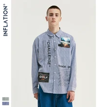 Новинка, осенняя мужская полосатая рубашка с длинным рукавом, полосатая уличная мужская хлопковая рубашка, полосатая Повседневная рубашка для взрослых 92129W