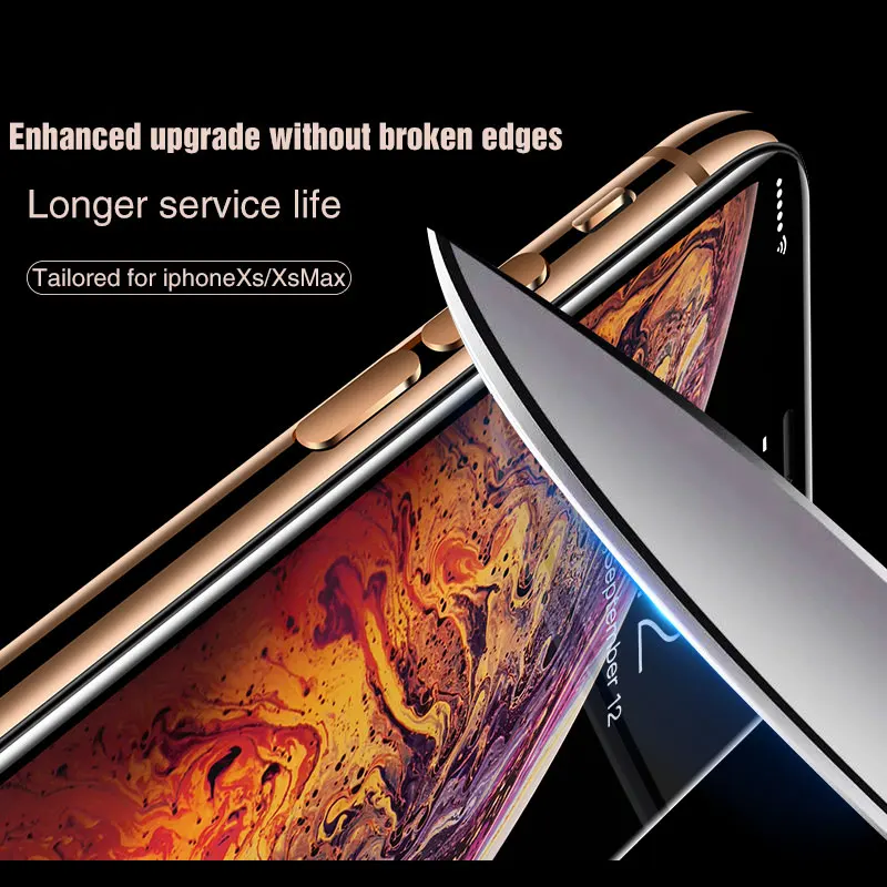 99D Gebogene Schutz Glas auf Für iPhone 6 6s 7 8 plus XR X XS Glas Volle Abdeckung iPhone xs Max Sc