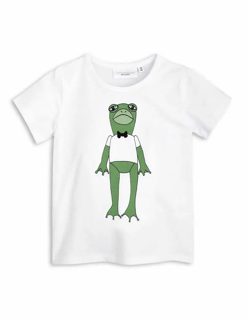 INS/Новые летние детские топы с принтом лягушки, хлопковая футболка для малышей Топы для мальчиков и девочек, штаны с героями мультфильмов, костюм для детей от 18 месяцев до 7 лет - Цвет: short sleeve green 2