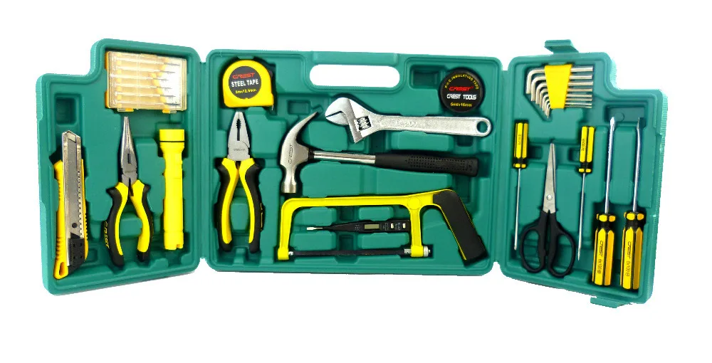 Hot 30PC hand electrician tool set & Chest Auto Home Repair Kit Metric