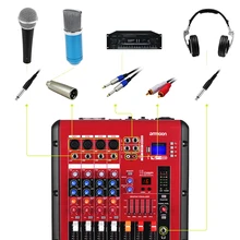 Ammoon высокое качество PMR406 4-х канальный цифровой аудио микшер с Мощность усилитель Функция