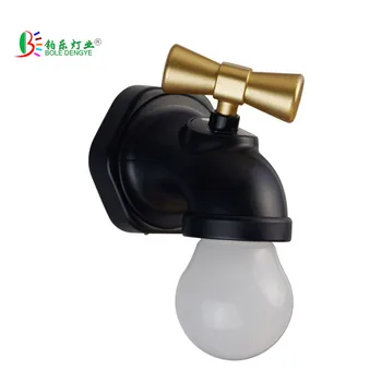 

Retro Water Tap Bulb Smart Sound Control Led Light USB Recharging Night Light Home Wall Decor for Hotel Room Leisure Room