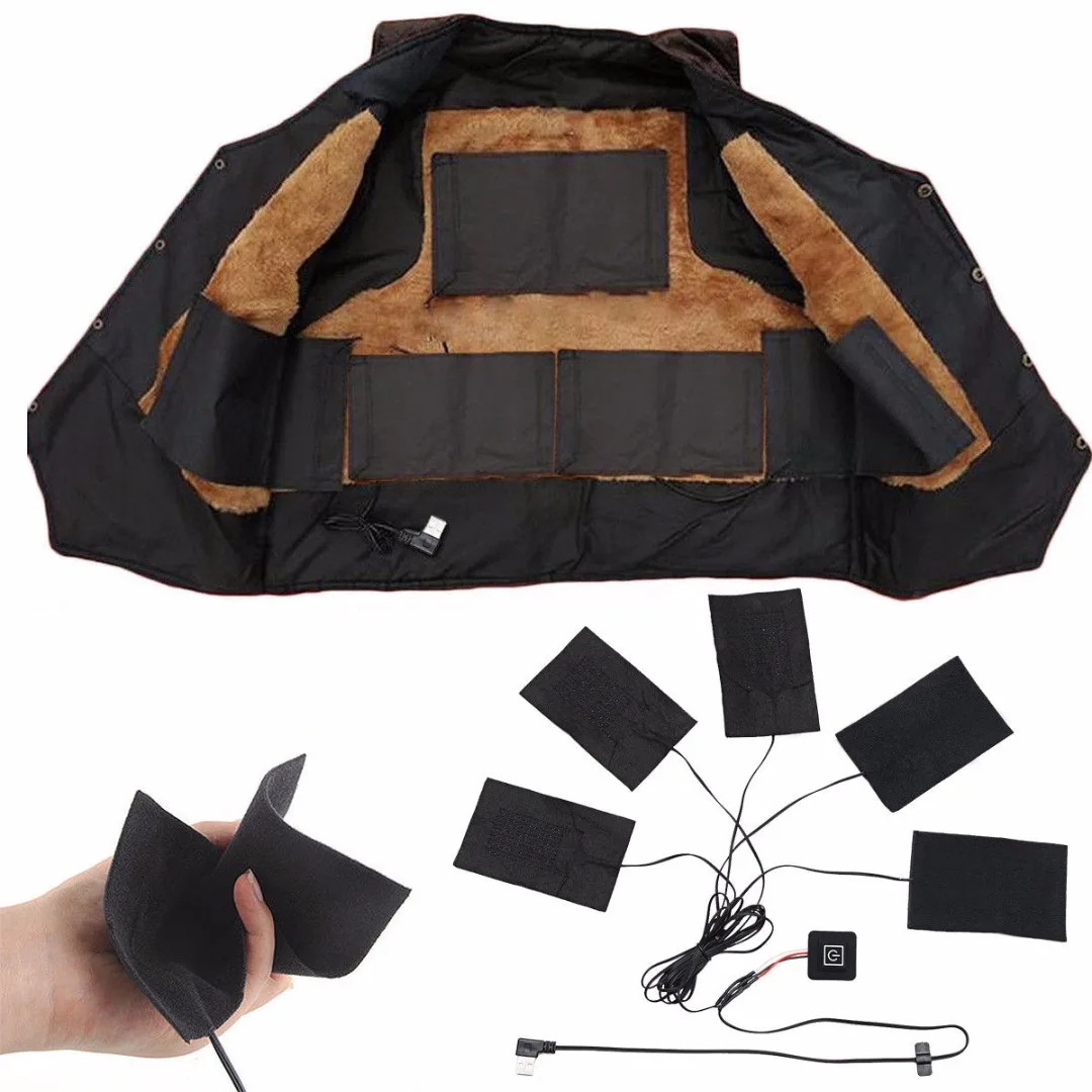1 Set Newest Electric Heating Pad Thermal Clothes Heated Jacket Mobile Warming Gear 7x11cm