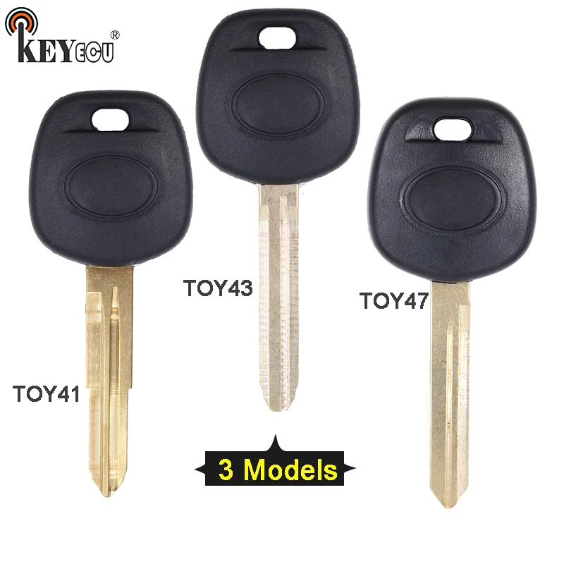 

KEYECU for 1x/2x Toyota Avens RAV4 Tacoma Replacement Remote Transponder Ignition Car Key Shell Case Fob TOY41/TOY43/TOY47 Blade