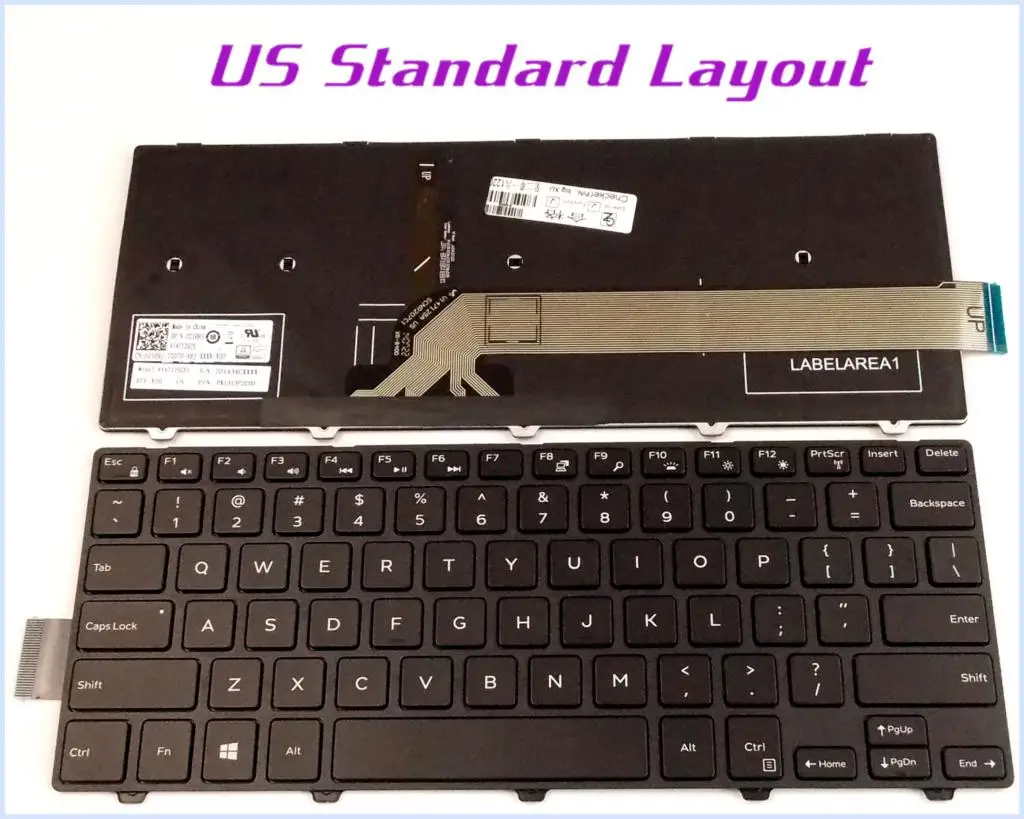 Новая раскладная клавиатура US для ноутбука Dell Vostro 14-3000 серии 3445 3446 3458 3459/ноутбук с