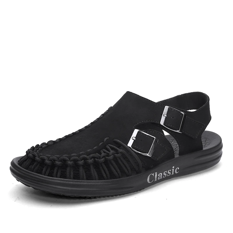 

2019 Summer Genuine Leather Outdoor Men's Shoes Men Sandals For Male Casual Shoes Water Walking Beach Sandalias Sandal