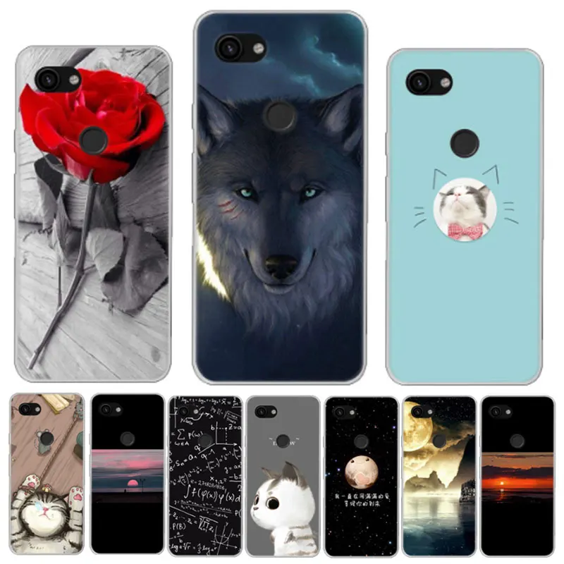 

For Google Pixel 3a 3 Lite Case Silicone Soft TPU Cover For Google Pixel 3a XL Case Coque 3XL Lite Wolf Cat Animal Capa Fundas