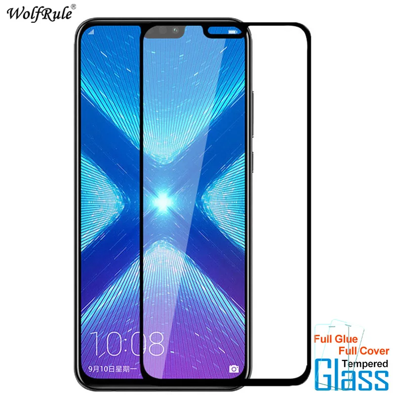 

For Glass Huawei Honor 8X Screen Protector Full Glue Tempered Glass For Huawei Honor 8X Glass Full Coverage Phone Film 6.5''