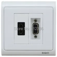 86 мм Настенная розетка HDMI и VGA разъем непосредственно многофункциональная розетка мульти-розетка среды передачи информации