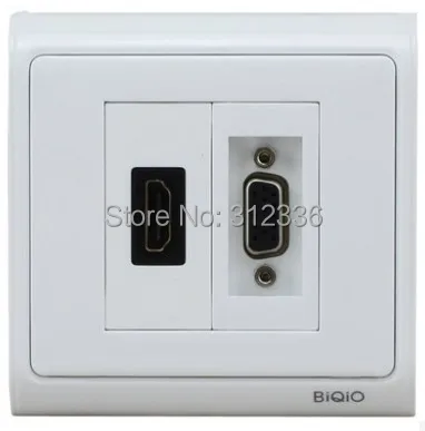 

free shipping 86mm wall socket HDMI and VGA connector Directly multifunctional socket Multi-Media Socket