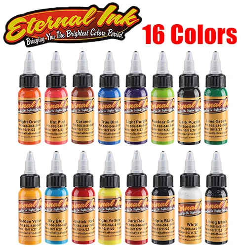 

2019 NEW 16Pcs Body Painting Tattoo Ink Set Permanent Makeup Coloring pigment Eyebrows Eyeliner Paint Body Makeup Ink Suit