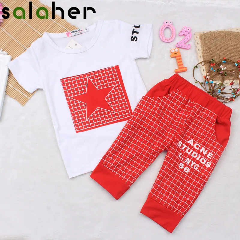 salaher Summer Baby Boys Clothing Set New Brand Cotton Short Sleeve