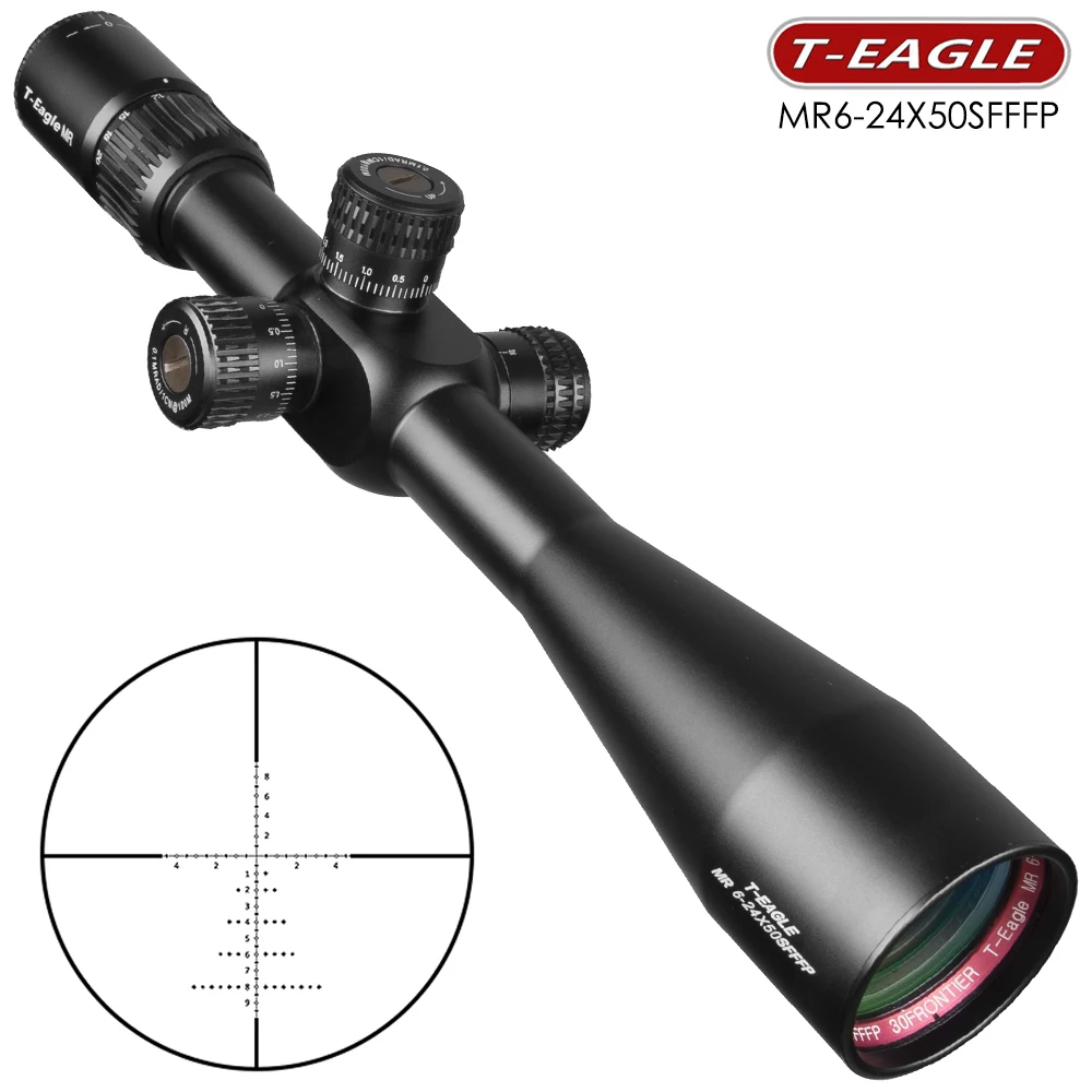 T-Eagle MR SFFFP 6-24x50 охотничий прицел, первый фокусный прицел с духом уровня, тактический дальний прицел для винтовок