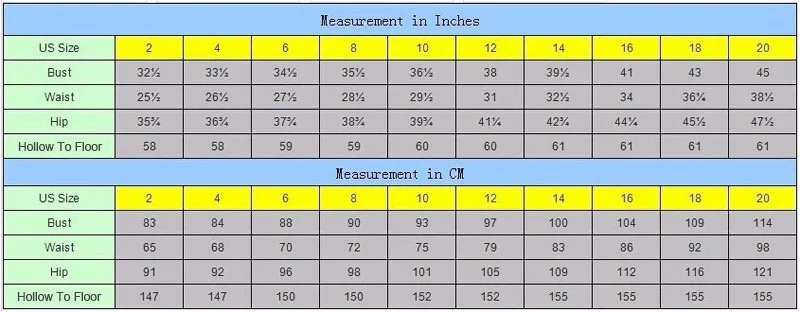 1-Size Chart