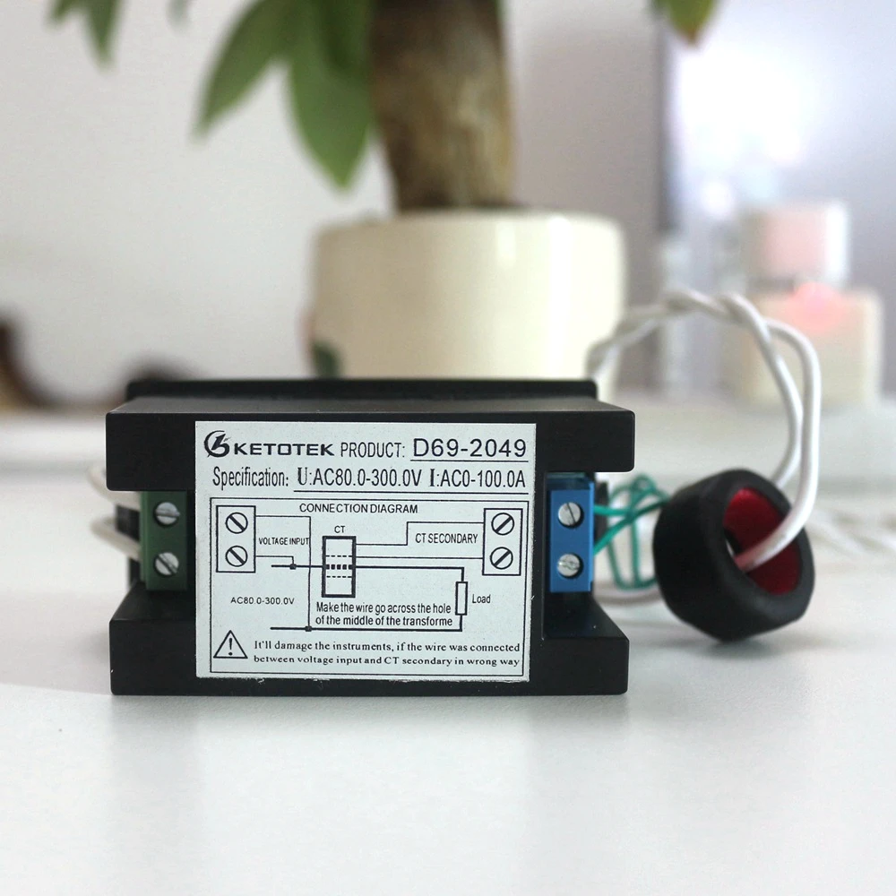  AC Voltmeter Ammeter Power Energy Meter AC 80.0-300.0V/AC 200.0-450.0 V 0.01-100A HD Color Screen 1
