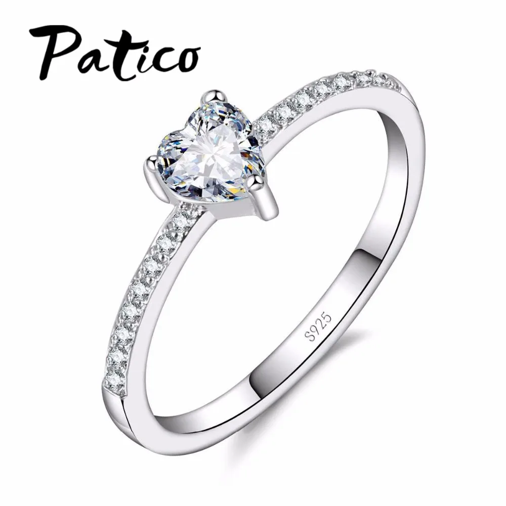 PATICO Simple 100 925 Sterling Silver Ring For Women Love