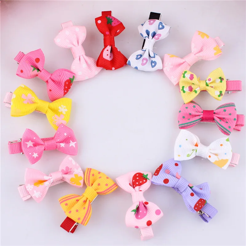 10Pcs Cute Kawaii Kids Hair Clips Bow Hair Accessories Barrettes Flower