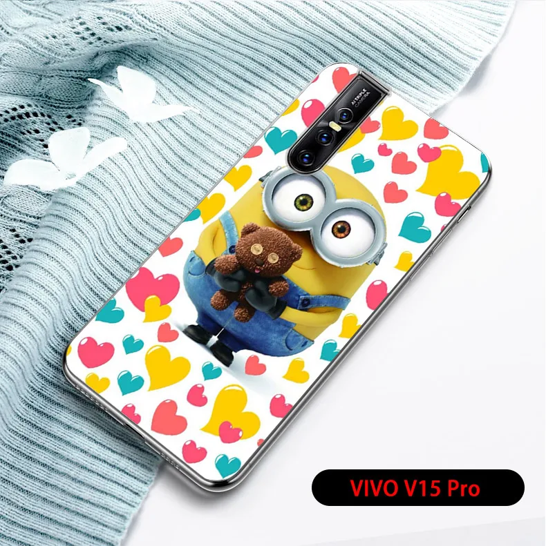 Fundas Vivo V15 Pro Case Black Silicone Mickey Phone Case For Vivo V15Pro V15 Pro Cover Soft TPU Coque V 15 Pro Capas