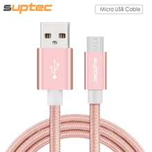 SUPTEC Micro USB Cable Fast Charging Data Sync Cord for Samsung Galaxy S7 S6 S5 S4 Huawei Xiaomi Sony Phone Nylon Charger Cable