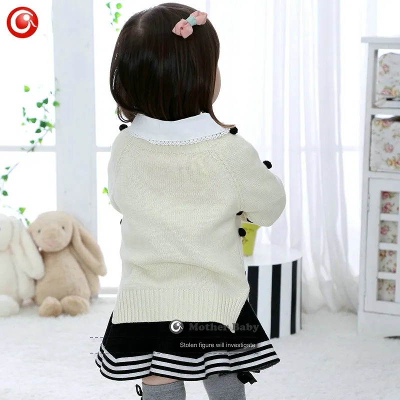 Kids Tinny Cotton Boys Sweater Children Pullover Cardigan Coat For Girls Baby Long Sleeve Knitwear Christmas Clothes With Balls (41)