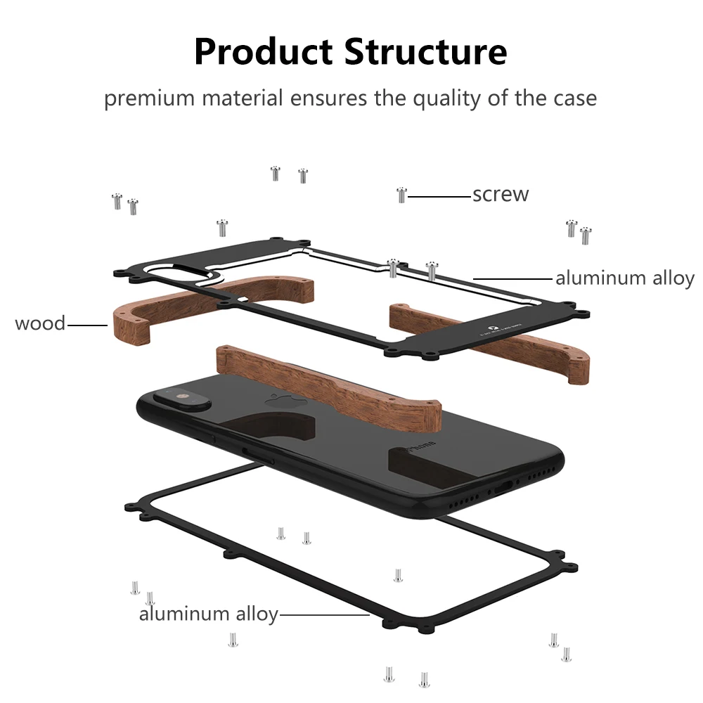 R-JUST для Apple iPhone X, чехол, роскошный жесткий алюминиевый сплав, дерево, защитный чехол для телефона, для iPhone 10, задняя крышка, Funda