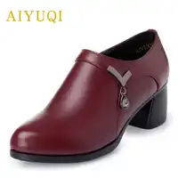 AIYUQI 2019 new spring women's genuine leather shoes with zipper deep women's single shoes comfortable soft fashion shoes female