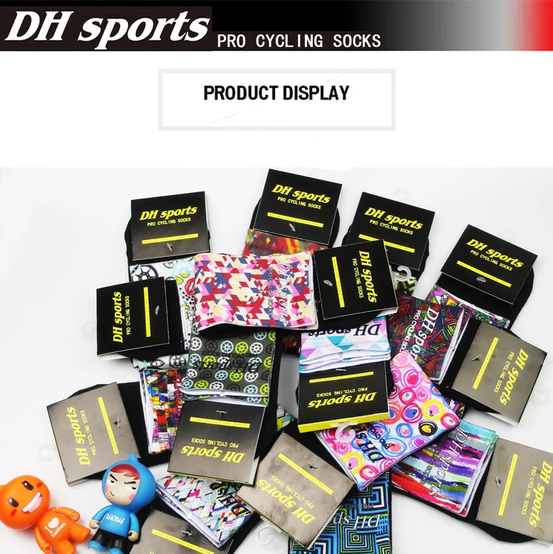 DH спортивный принт профессиональный бренд Велоспорт Носки дышащие велосипед спортивные носки для занятий на открытом воздухе водостойкая горный велосипед носки