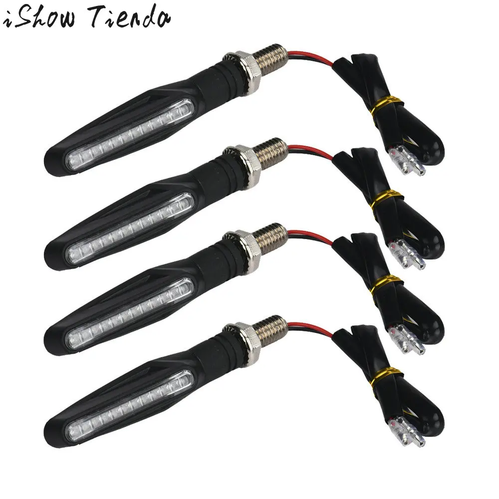 

4 PCS 12V Universal Motorcycle LED Turn Signal Indicators Amber Blinker Light Waterproof Super Bright Light Source