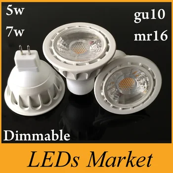 

New 5W 7W cob Led spotlight gu10 mr16 dimmable led light lamp bulb AC90-260V+12v Nature White 60Angle 3 Years Warranty CE UL