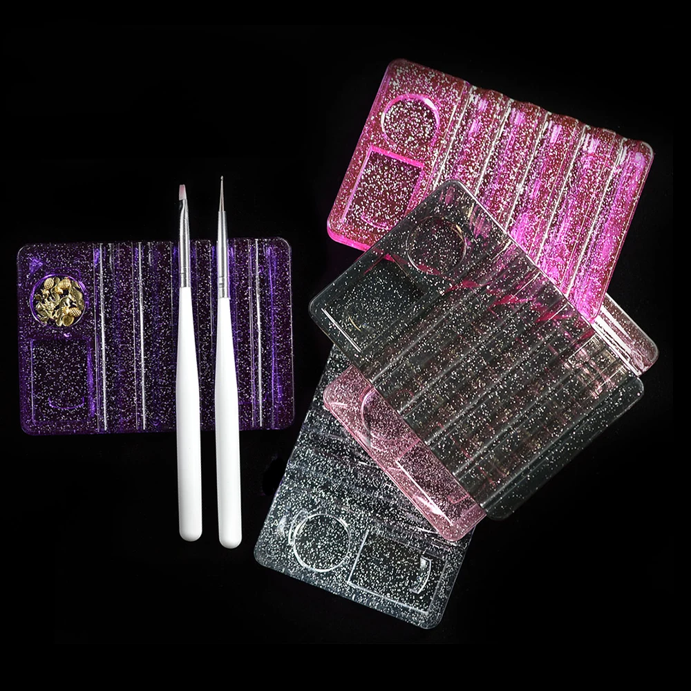 

1Pcs Good Quality Acrylic Crystal Colorful Nail Art Brush Pen Holder Stand For 5pcs Makeup Nail Art Brush Tools BENC387
