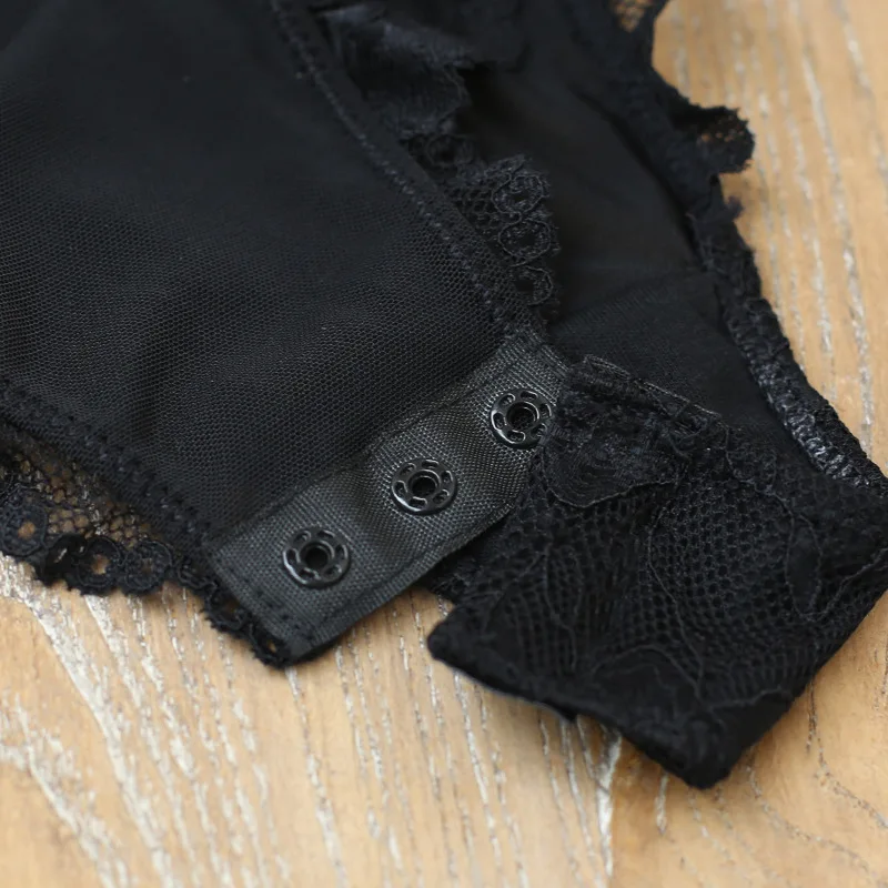 Sexy Mousse Brand Hot Shapers Thin Floral Hollow Out Ladies Sexy Lace Bodysuits Black Female Transparent Shapewear S M L