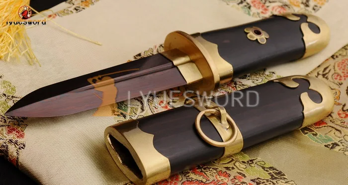 LYUESWORD японский самурай Танто дамасмеский ч Высокое качество черное дерево Saya