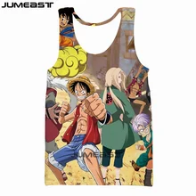 Jumeast бренд Аниме one piece 3d печатных мужчин/Женские топы Обезьяна D Luffy модная футболка без рукавов унисекс соломенная шляпа Пираты