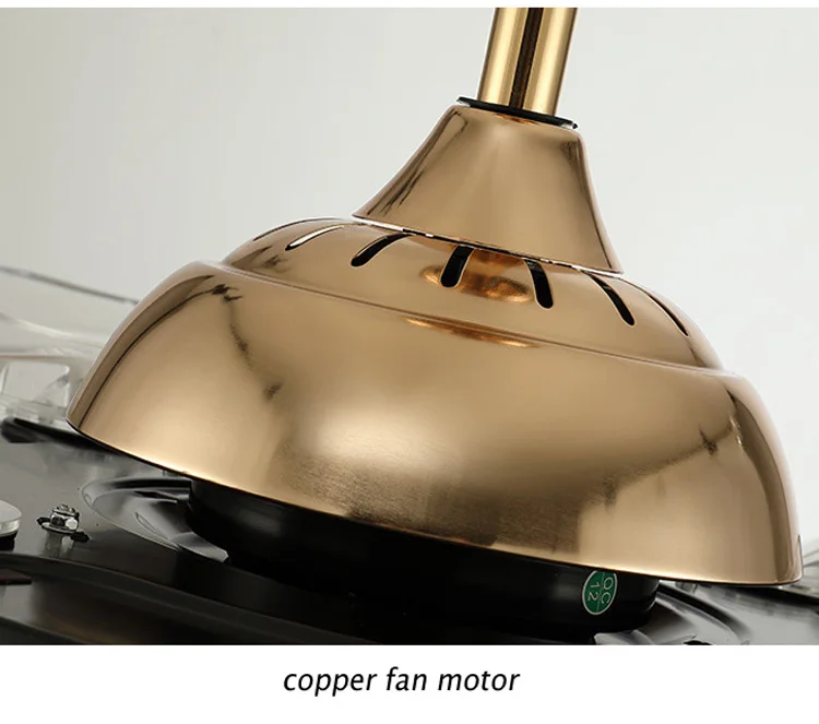 42 Inch LED Ceiling Fans with Warm, Daylight, Cool White Light Foldable Invisible Fan Ceiling Fans Lights