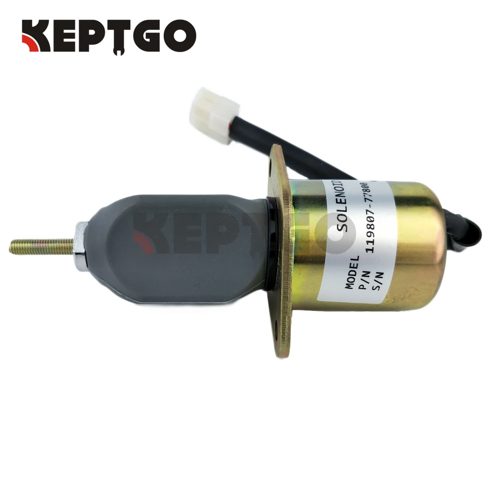 New 119807 77800 SA3840T 12V Fuel Shut Off Solenoid For Yanmar 4TNE98