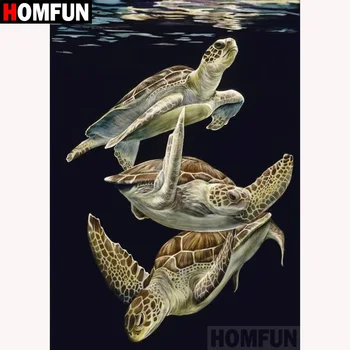 

HOMFUN Full Square/Round Drill 5D DIY Diamond Painting "Animal Turtle" 3D Diamond Embroidery Cross Stitch Home Decor A18581