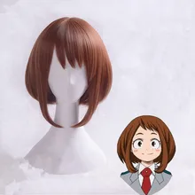 Карнавальный парик My Hero Academy Boku no Hiro Akademia OCHACO URARAKA для женщин и девочек, вечерние карнавальные костюмы на Хэллоуин
