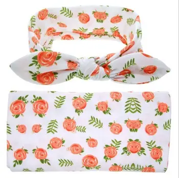

Soft Muslin Newborn Baby Blanket Bedding Blanket Wrap Swaddle Blanket Bath Towel Headband Floral Cute Baby Clothing