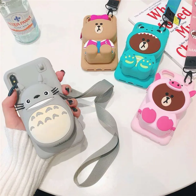 

Cute Cartoon 3D Silicone Coque Totoro Case For iPhone 7plus Rubber Case Cover Shell for Capa Para iPhone 8plus funda Capinha