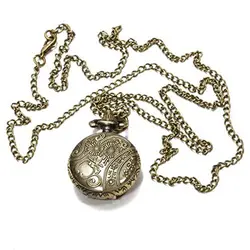 Круглый кварцевый карманные бронзовые часы ожерелье Саудовская номер полый цветок