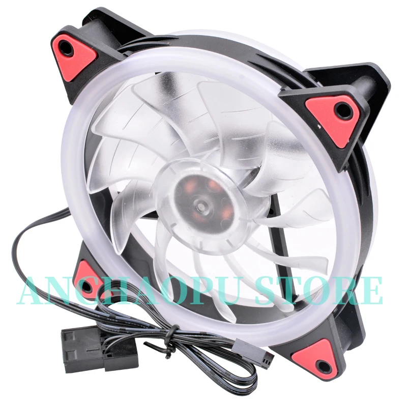 12 см 120 мм вентилятор охлаждения ANCHAOPU 120x120x25 DC12V 0.10A 3 линии RGB цветной светодиодный