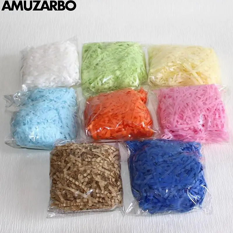 

8 colors available Raffia Gift Box decoration Filler Conventional Paper strip for wedding party cut paper no packing gift bag