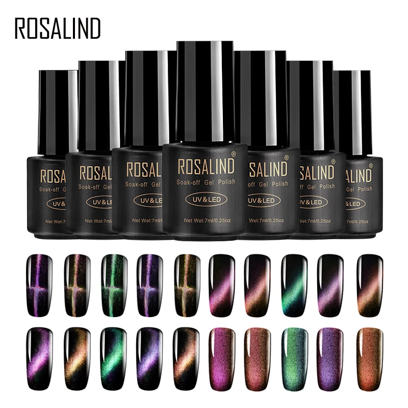 

ROSALIND Cat Eye Gel Nail Polish 7ML For Manicure primer Gel permanent Nail Polish UV Nail Art Top Coat Gel Varnish Polish