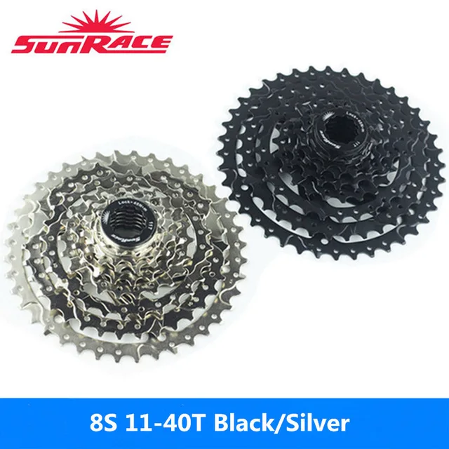 Велосипедная кассета Sunrace CSM680 8 скоростей 11 40T черная/серебристая для Shimano SRAM