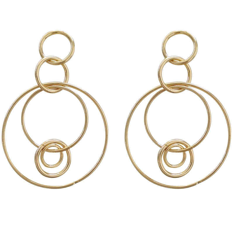 

Simple and fashionable metal circle ear nail female style personality exaggerated ear ornaments