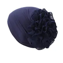 Монохромный мусульманский шифон Большая пластина цветок арабский тюрбан Кепка