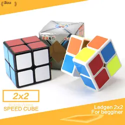 Shengshou Ledgen 2x2 Magic Cube 2X2X2 50 мм головоломки Скорость Cube 2x2 черный, белый цвет Стикеры для профессионального игрока развивающие игрушки