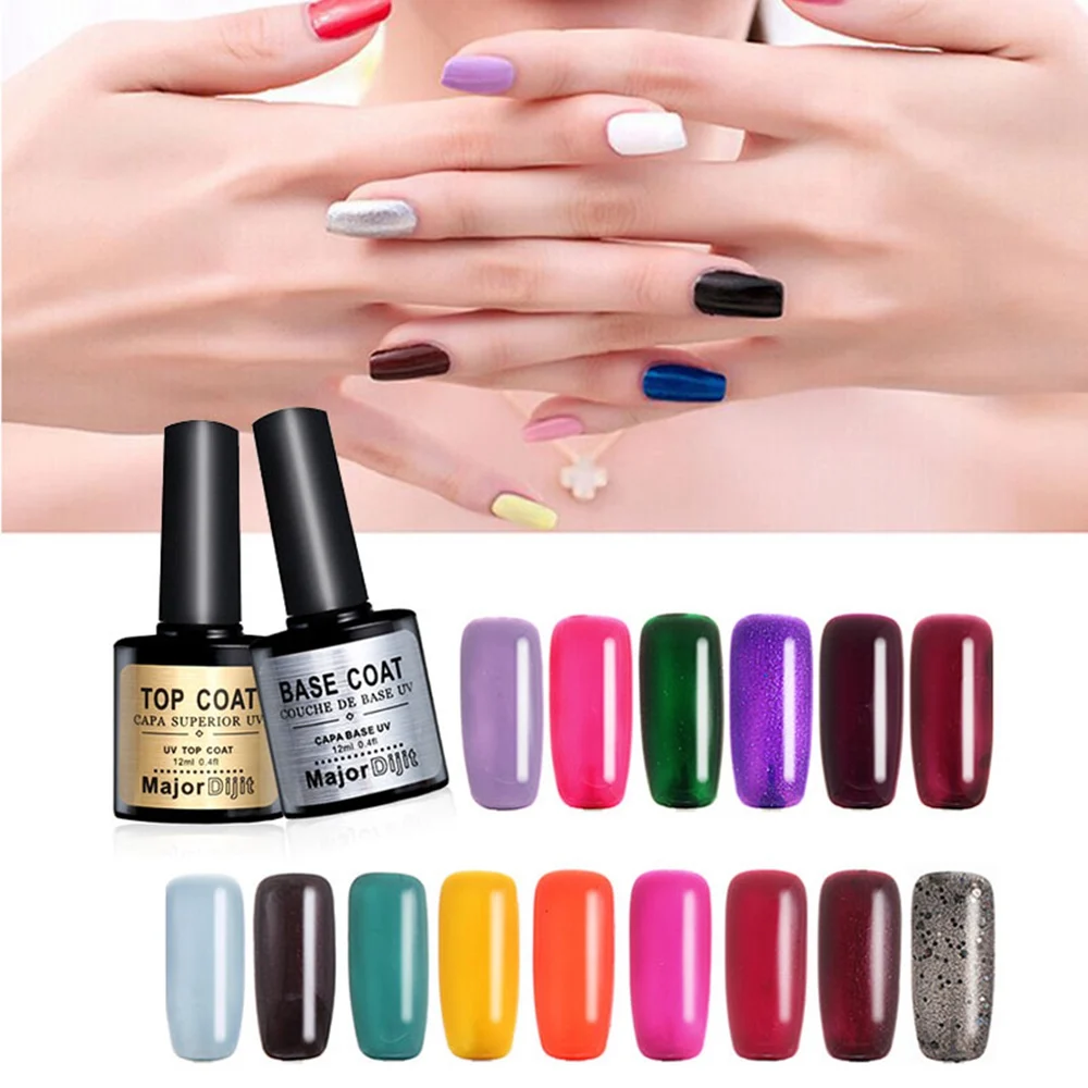 

1Pcs/2pcs Gel Nail 12ml Top Coat Top Base Coat Foundation for UV Gel Polish Best on Ali New Style Nail Lacquer Varnish