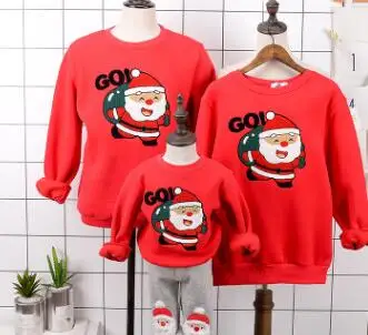Семейная Рождественская одежда; одежда «Мама и я»; флисовые Семейные комплекты; одежда для папы, сына, мамы и дочки - Цвет: Красный
